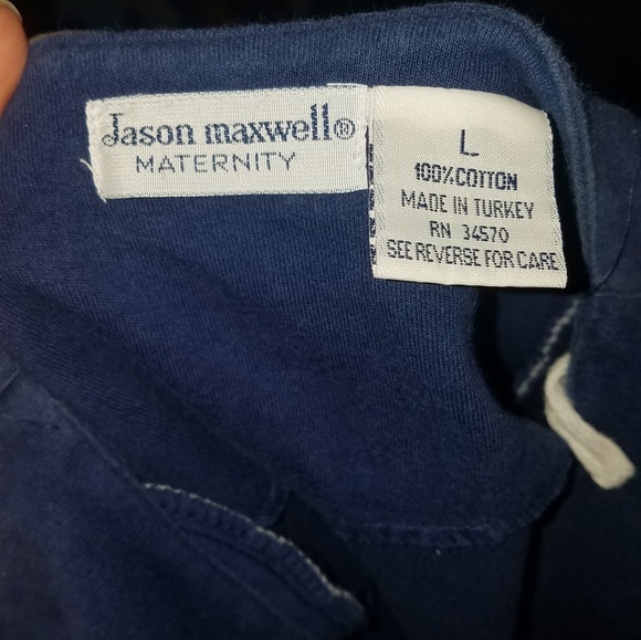 Jason Maxwell Maternity blue top L - Picture 3 of 5